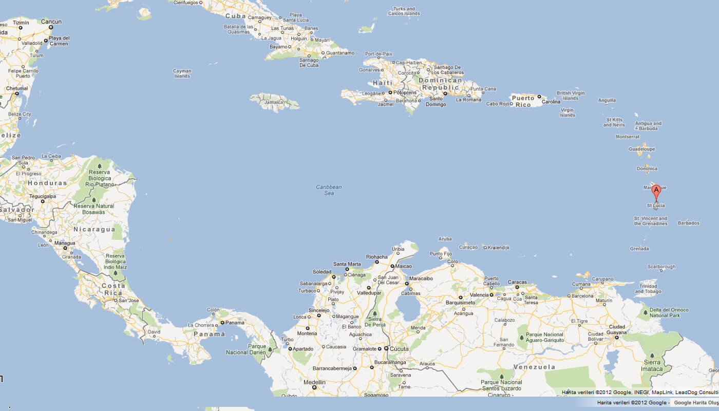 Saint Lucia Map   Map Of Saint Lucia Caribbean 